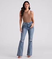 Piece Of Me Cutout Rib Knit Crop Top