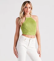 Bohemian Dreamer Sweater Knit Halter Top
