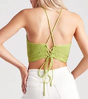 Bohemian Dreamer Sweater Knit Halter Top