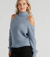 Knit Girl Cold Shoulder Sweater