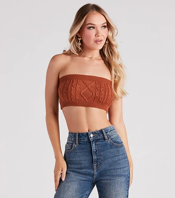 Call Me Cutie Cable Knit Tube Top