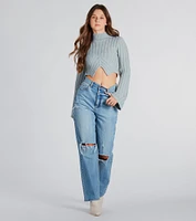 Quite A Bell Sleeve Crop Sweater