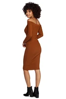 Spiced Up Knit Midi Dress