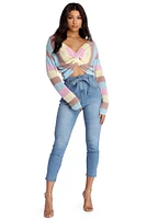 Sassy And Striped Cropped Sweater
