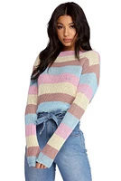 Sassy And Striped Cropped Sweater