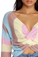 Sassy And Striped Cropped Sweater