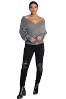 Unnecessary Ties Faux Wrap Sweater