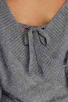 Unnecessary Ties Faux Wrap Sweater