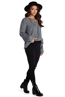Bat Those Lashes Lace Up Sweater