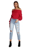 Cutie Cable Knit Cropped Sweater