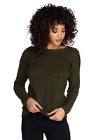 Lattice Back Cozy Pullover Sweater