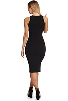 Take A Snap Button Midi Dress