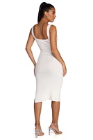 Oh Snap Button Midi Dress