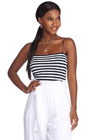 Nautical Babe Striped Crop Top