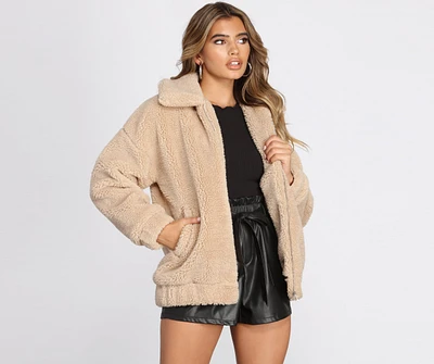 On It Over-sized Teddy Jacket