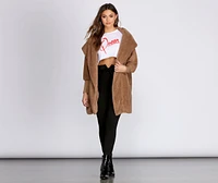 Super Soft Faux Fur Knit Sweater Jacket