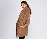 Super Soft Faux Fur Knit Sweater Jacket
