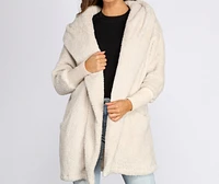 Super Soft Faux Fur Knit Sweater Jacket