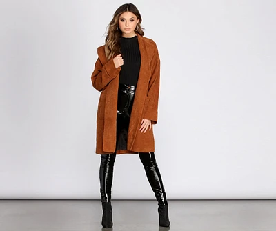 Old Soul Over-sized Corduroy Trench Coat
