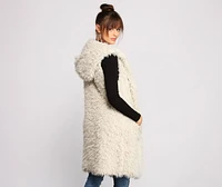 Major Diva Faux Fur Long-Line Hooded Vest