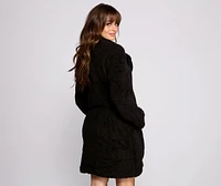 Faux Fur Long Line Jacket