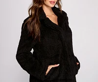 Faux Fur Long Line Jacket