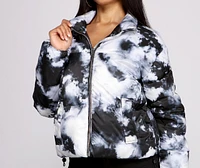 Totally Chill Tie Dye Puffer Jacket