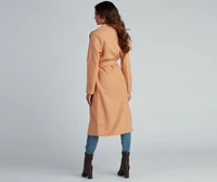 Timeless Sophistication Belted Faux Wool Coat