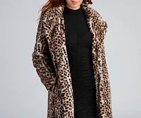 Spotted Glamour Faux Fur Leopard Coat