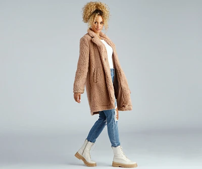 Elevated Glamour Faux Fur Longline Jacket