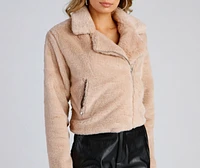 Rebel Chic Faux Fur Moto Jacket