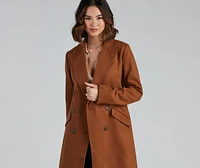Timelessly Classic Faux Wool Trench Coat