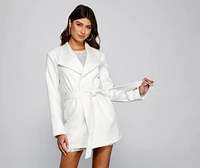 Polished And Chic Faux Wool Trench