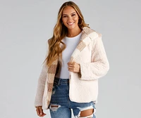 Cuddle Weather Plaid Sherpa Reversible Jacket