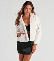 Picture This Faux Fur Crop Jacket