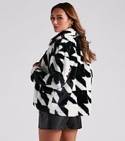 Trendsetting Girl Faux Fur Coat