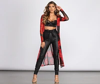 Sheer & There Mesh Floral Duster