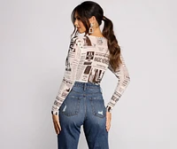 Miss Extra Mesh Tie Front Top