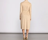 Faux Suede Sophistication Trench Coat