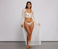 Chic And Sheer Mesh Belted Duster