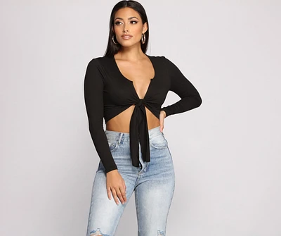 Falling For Basics Tie-Front Top