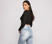 Falling For Basics Tie-Front Top