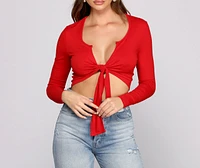 Falling For Basics Tie-Front Top