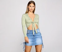 Falling For Basics Tie-Front Top