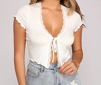 Feelin' Cute Tie-Front Crop Top