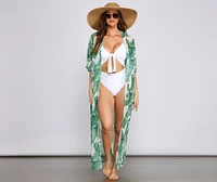 Miss Jetsetter Tropical Mesh Duster