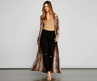 Stylish And Sassy Snake Knit Duster