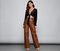 Classic Beauty Tie-Front Burnout Top