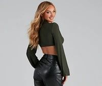 Collared Fun Tie Front Top