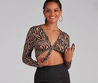 Wild And Stylish Tie Front Top